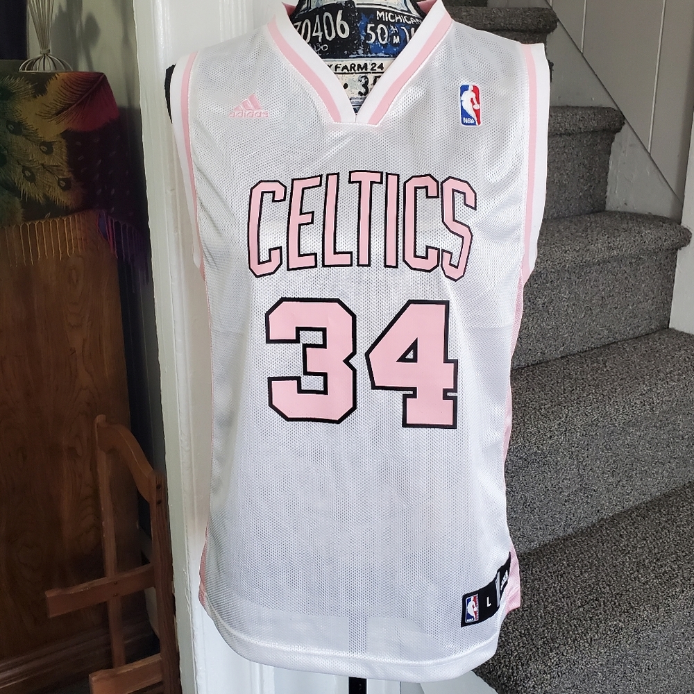 NBA ADIDAS~ BOSTON CELTICS PINK & WHITE "PIERCE 34" JERSEY!